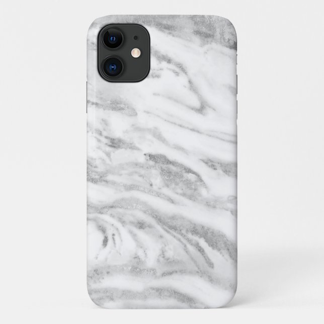 Chic Silver Foil Classic Marmor Case-Mate iPhone Hülle (Rückseite)