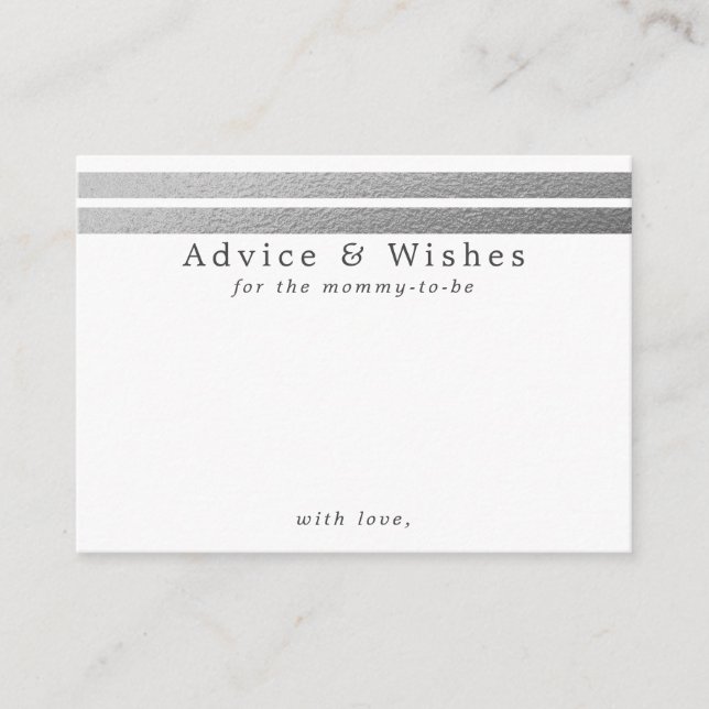 Chic Silver Foil Streifen | White Advisor Cards Begleitkarte (Vorderseite)
