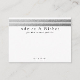 Chic Silver Foil Streifen   White Advisor Cards Begleitkarte