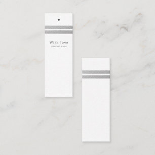 Chic Silver Foil Streifen   White Gift Tags