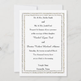 Chic Silver Glittered Trim - 12x18Wedding Einladun Einladung