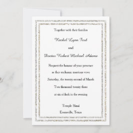 Chic Silver Glittered Trim - 12x18Wedding Einladun Einladung