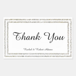 Chic Silver Glittered Trim - Rectangle Sticker