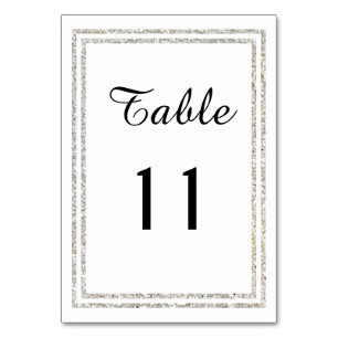 Chic Silver Glittered Trim - Table Card Tischnummer