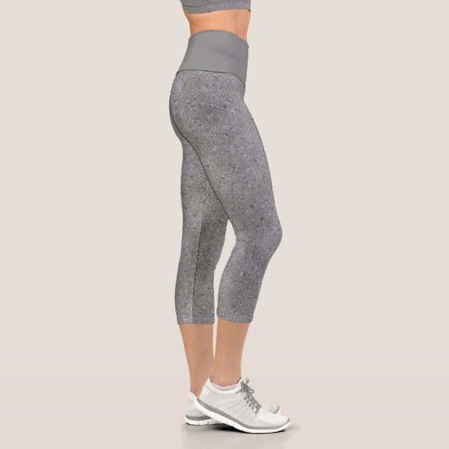 Chic Silver Glitzer Foil Sparkone Capri Leggings (Rechts)