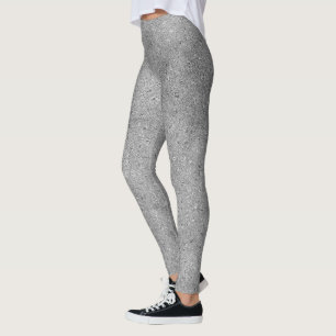 Chic Silver Glitzer Foil Sparkone Leggings