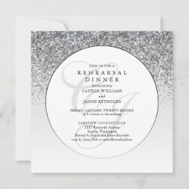 Chic Silver Glitzer Hochzeit Probe Dinner