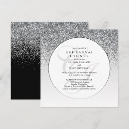 Chic Silver Glitzer Hochzeit Probe Dinner