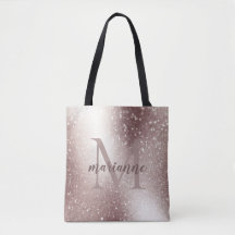 Chic Silver Glitzer Monogram Individuelle Name