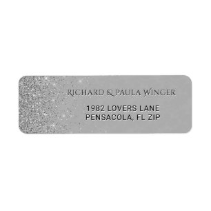 Chic Silver Glitzer Sparkle Glam Grau