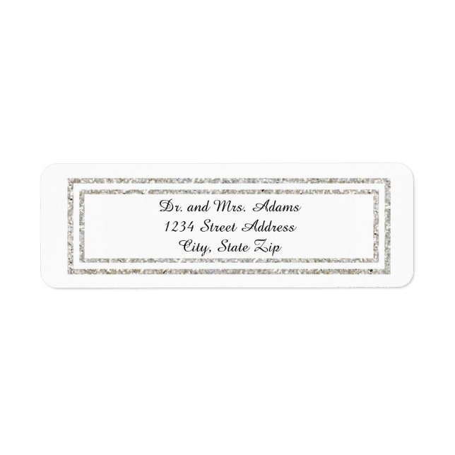 Chic Silver Glitzer Trim - Adressenaufkleber (Vorne)