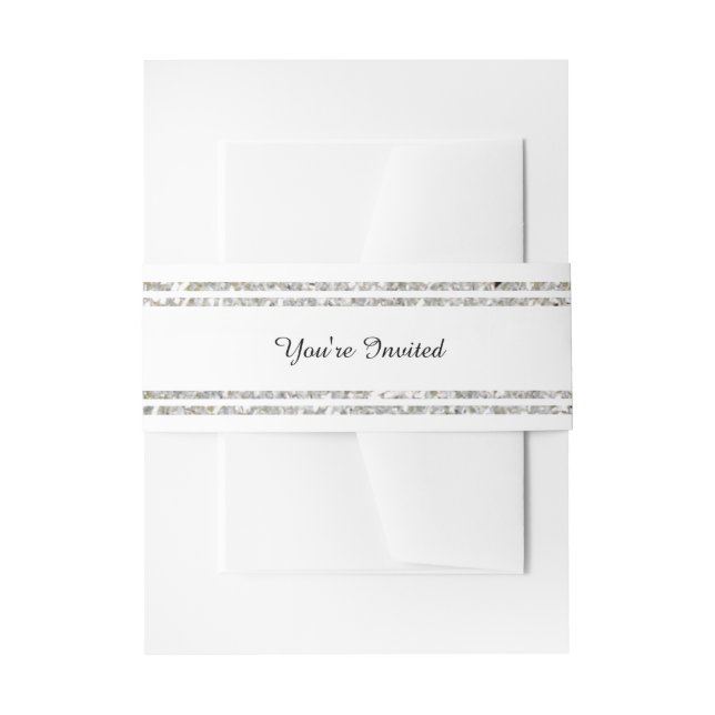 Chic Silver Glitzer Trim - Bauchband Einladungsbanderole (Vorderseite Beispiel)