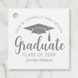 Chic Silver Gray Graduate Custom Graduate Party Geschenkanhänger