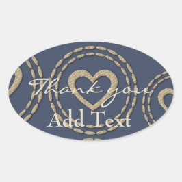 Chic Silver Heart Blue Baby Showaufkleber Ovaler Aufkleber