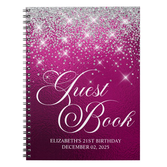 Chic Silver Parties scintillant Hot Pink 21e livre (Devant)