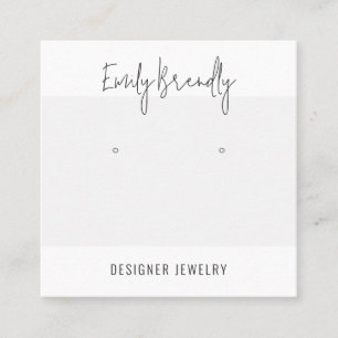 Chic Silver Schmuck Earring Display Business Card Quadratische Visitenkarte