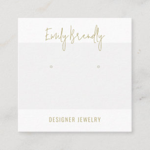 Chic Silver Schmuck Earring Display Business Card Quadratische Visitenkarte