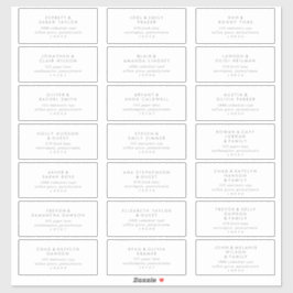 Chic Silver Typografy Wedding Guest Address Label
