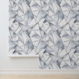 Chic Silver White Triangle Tapete