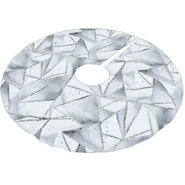Chic Silver White Triangle Weihnachten Polyester Weihnachtsbaumdecke