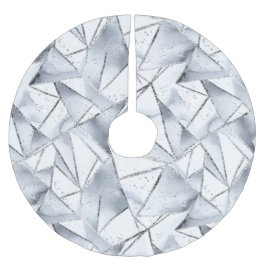 Chic Silver White Triangle Weihnachten Polyester Weihnachtsbaumdecke
