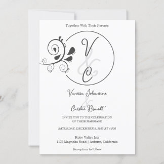 Chic Simple Floral Wedding Einladung
