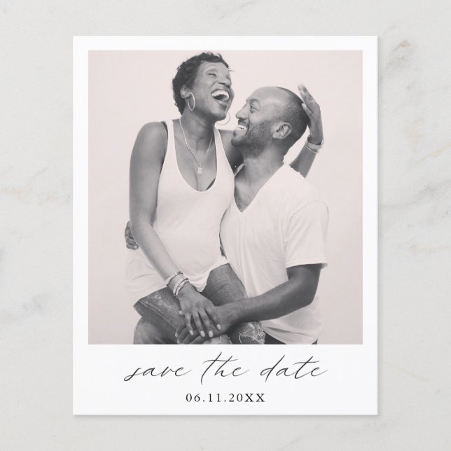 Chic Simple Foto Wedding Save the Date Flyer (Vorne)