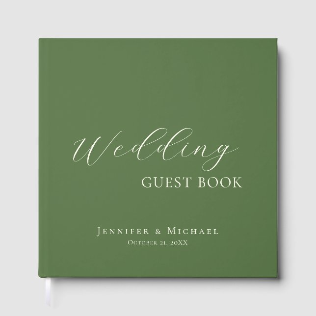 Chic Simple Minimalist Modern Plain Wedding Gästebuch (Vorderseite)