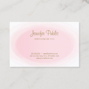 Chic Simple Modern Pink Gold Minimalistische Vorla Visitenkarte