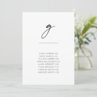 Chic + Simple Modern Script Alphabetical Seating G