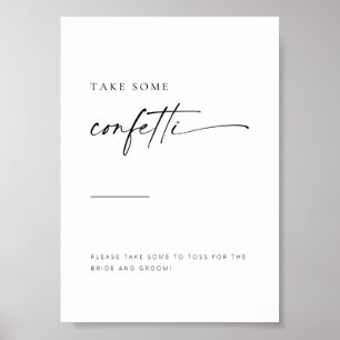 Chic + Simple Modern Script Confetti Toss Zeichen Poster