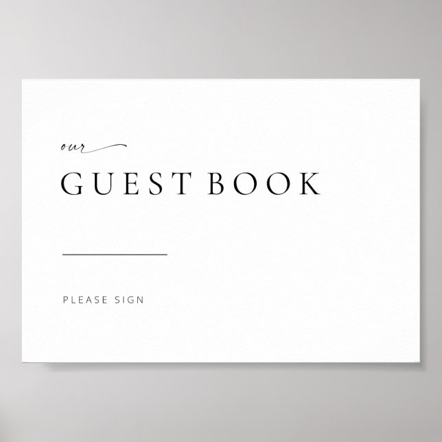 Chic + Simple Modern Wedding Guest Book Sign Poster (Vorne)