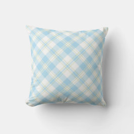 Chic Sky Blue, Green und White Karo Muster Kissen