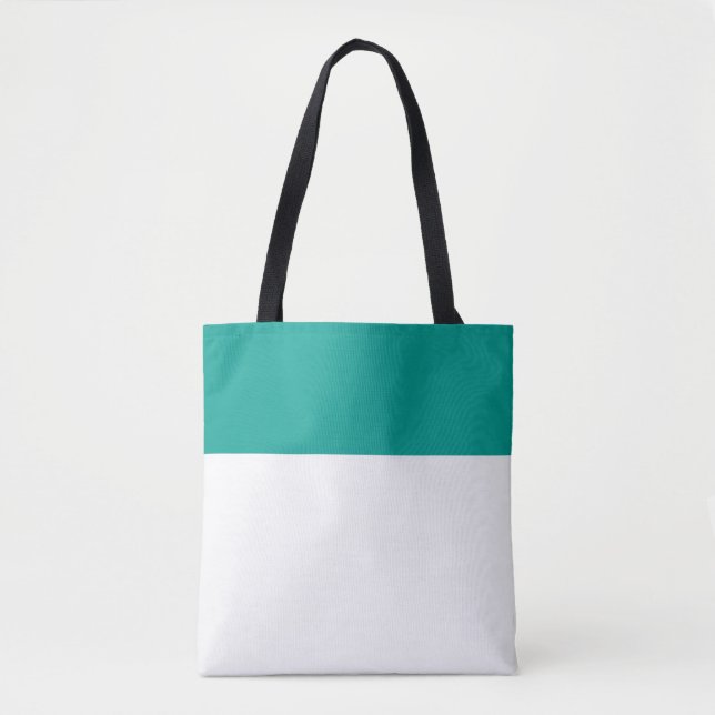 Chic Sleek White ein dritter Sommer Aquamarin Top Tasche (Vorderseite)