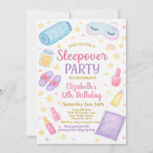 Chic Sleepover Invitation Anniversaire