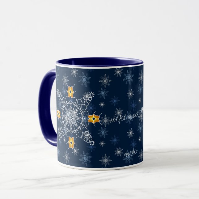 Chic Snowflake Kiss Wintermuack S!!! Tasse (Vorderseite Links)