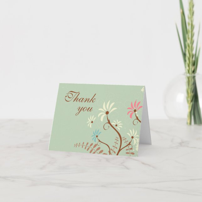 Chic soft aquamarin + creme blumenehe danke (Vorderseite)
