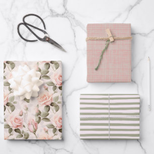 Chic Soft Blush Geschenkpapier Set