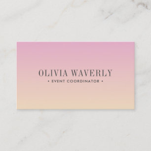 Chic Soft Gradient Pink Orange peach Social Media Visitenkarte