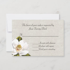 Chic Southern Magnolias Wedding RSVP Response Karte