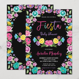 Chic Spanish Mexican Floral Fiesta Baby Dusche Einladung