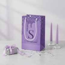 Chic Sparkle Lila Glitzer Tropfen Monogram