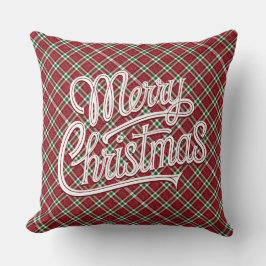 Chic Sparkly Plaid Christmas  Kissen