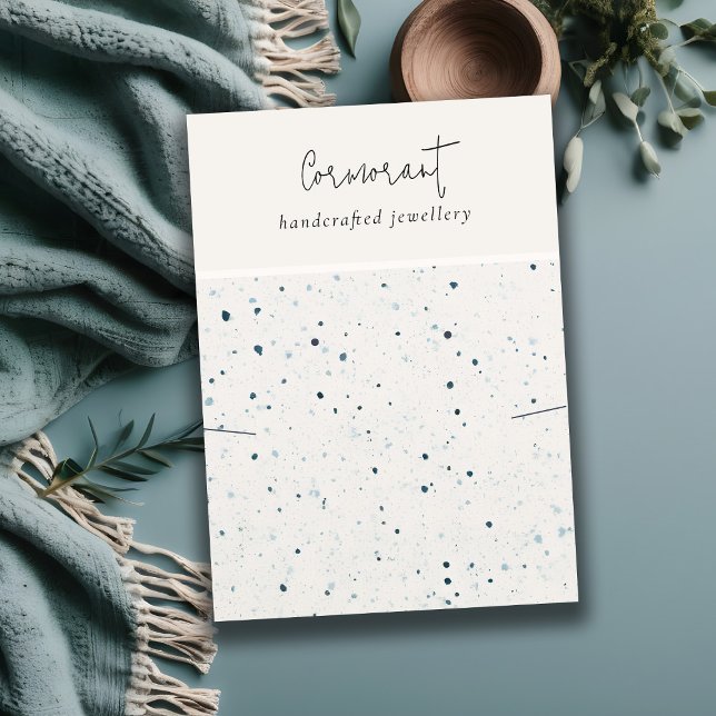 Chic Speckled Blue White Oring Necklace Display Visitenkarte (Von Creator hochgeladen)