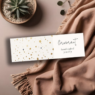 Chic Speckled Gold White Texture Earring Holder Mini Visitenkarte