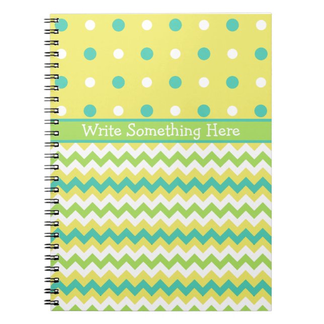 Chic Spiral Notebook: Polka Dots and Chevrons Notizblock (Vorderseite)