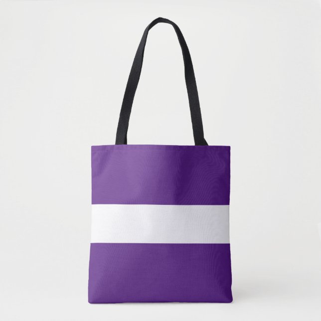 Chic Sporty Fun Wide Royal Lila White Stripes Tasche (Vorderseite)