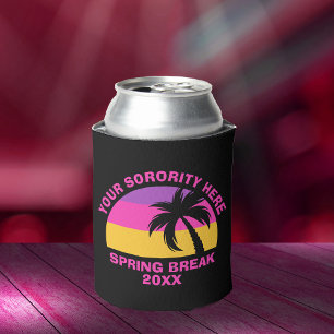 Chic Spring Break Party Hot Pink Black Beach Dosenkühler