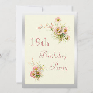 Chic Spring Flowers 19. Geburtstag Einladung