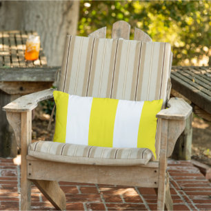 Chic Spring Yellow Retro Bold Mod Stripes Muster Kissen Für Draußen